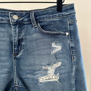 Judy Blue Jean Shorts with Lace Detail